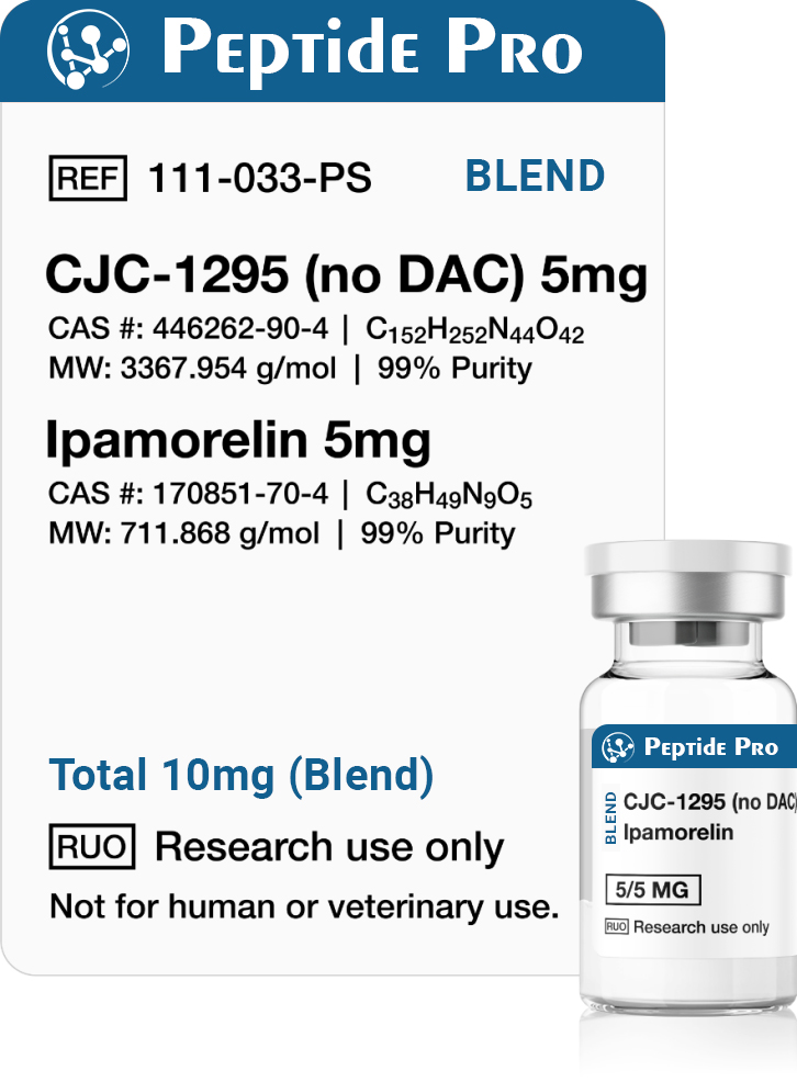 CJC-1295 (No DAC) 5mg + Ipamorelin 5mg Blend Research Peptide