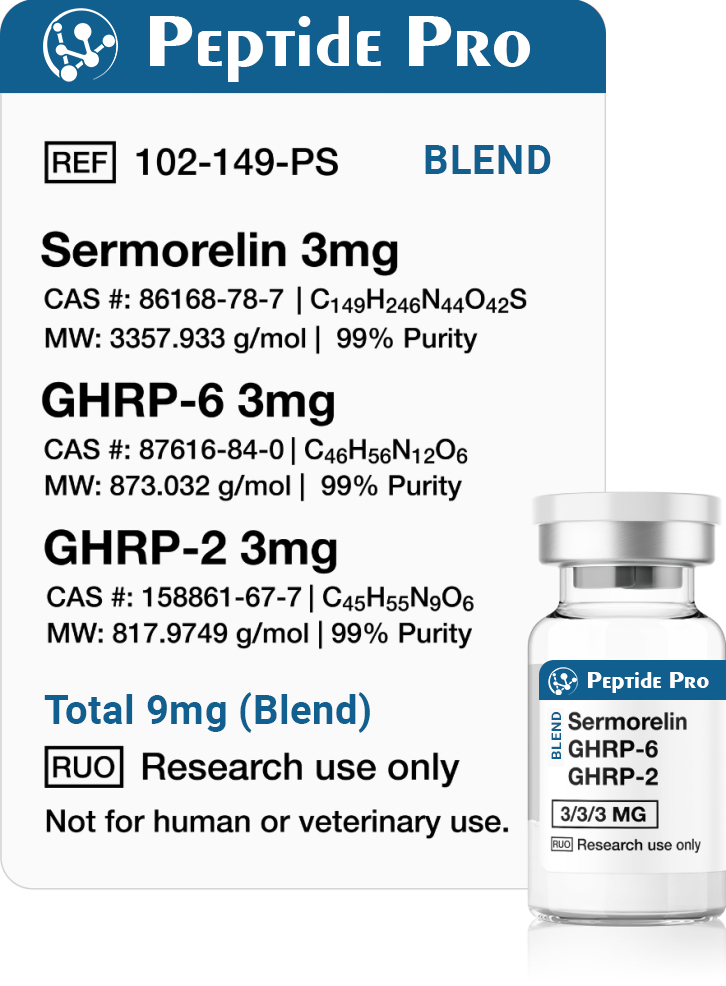 Sermorelin 3mg + GHRP-6 3mg + GHRP-2 3mg Blend