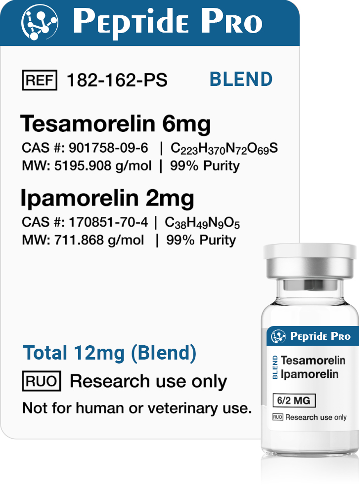 Tesamorelin 6mg + Ipamorelin 2mg Blend
